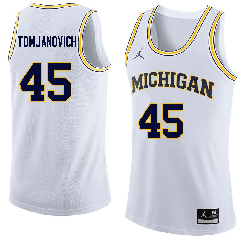 Men #45 Rudy Tomjanovich Michigan Wolverines College Basketball Jerseys Sale-White